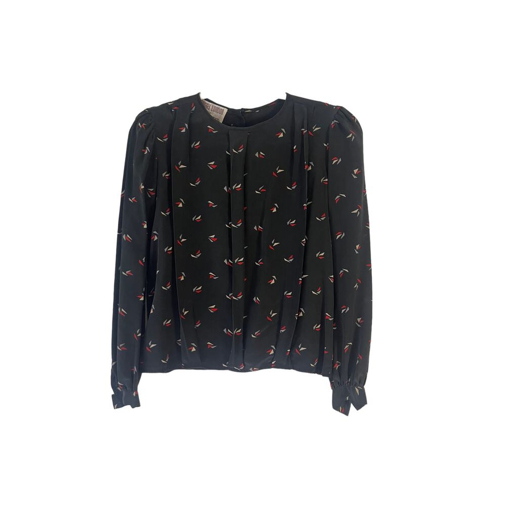 Maggy London Vintage 90s 6 Black 100% Silk Career Top Interview Outfit‎ Women
